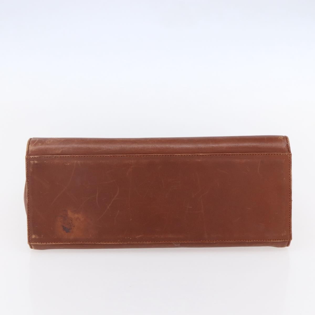 Salvatore Ferragamo Salvatore Ferragamo Gancini Hand Bag Leather Brown Gold Authentic 150384