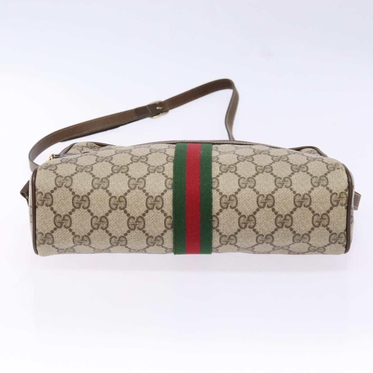Gucci GUCCI GG Supreme Web Sherry Line Shoulder Bag PVC Beige 001 4071 5 Authentic gh717