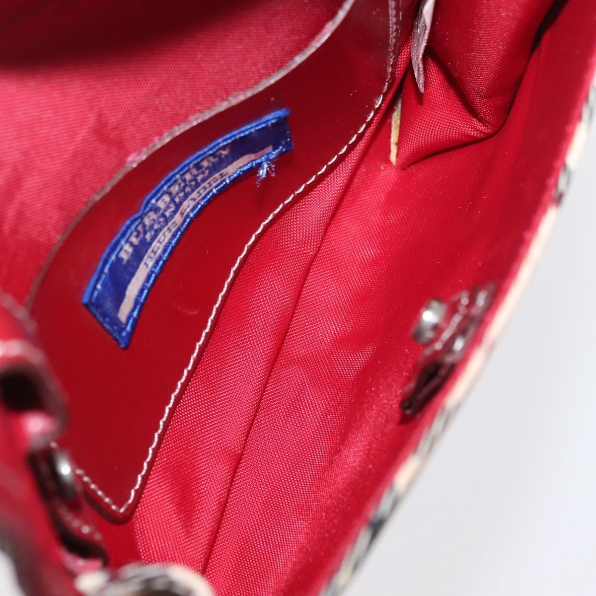 Burberry BURBERRY Nova Check Blue Label Waist Bag Canvas 2way Beige Silver Authentic 169117
