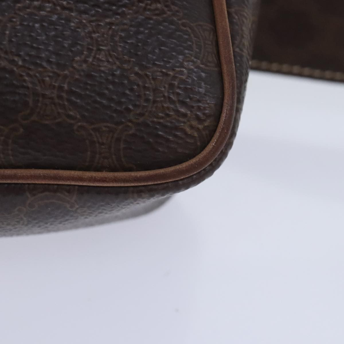 Celine CELINE Macadam Canvas Waist bag PVC Leather Brown Gold Authentic yk15121