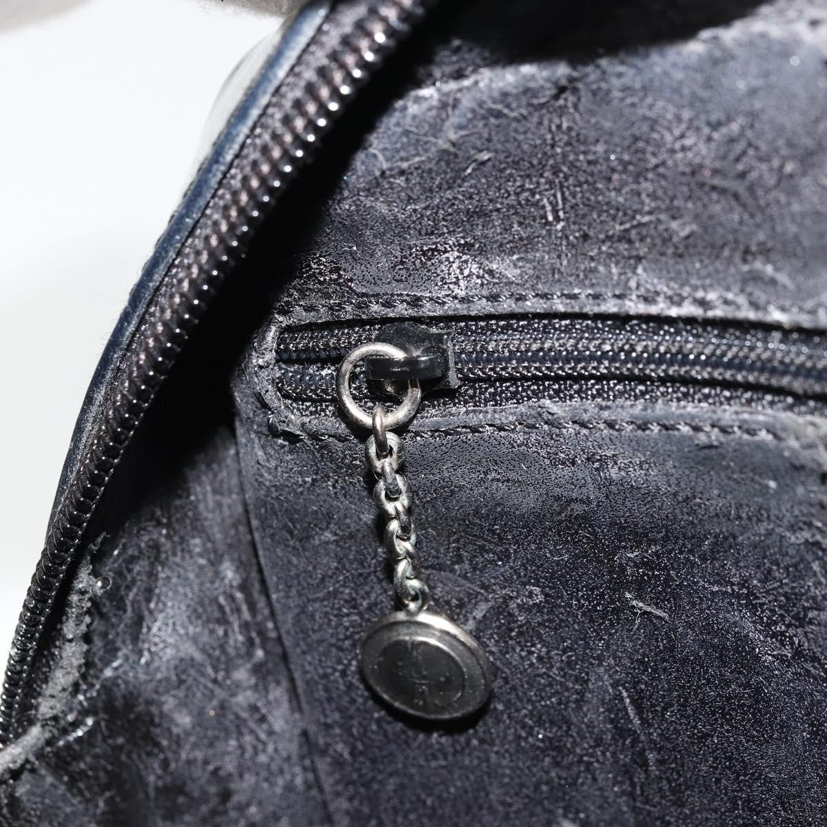 Gucci GUCCI Soho Hand Bag Patent Leather Black Silver 000 1274 0505 Authentic ep14495