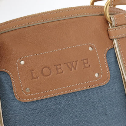 Loewe LOEWE Anagram Hand Bag Nylon Blue Gold Authentic bs31204