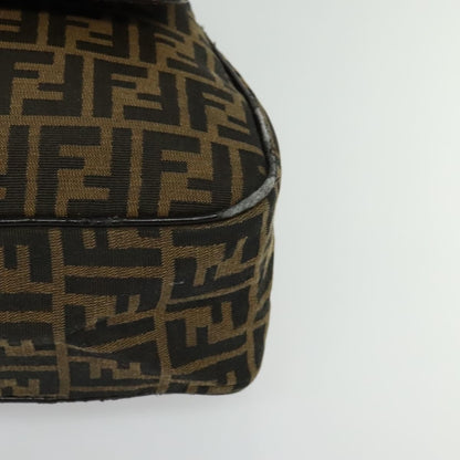 Fendi FENDI Zucca Canvas Hand Bag Black Brown Authentic ar13658