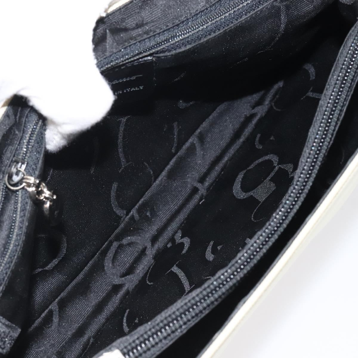 Salvatore Ferragamo Salvatore Ferragamo Gancini Shoulder Bag Canvas White Silver Authentic bs25930