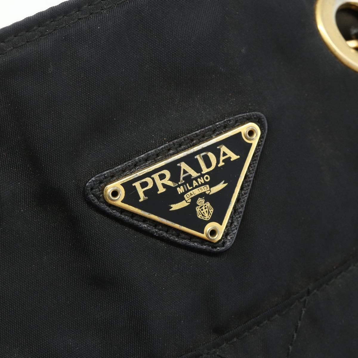 Prada PRADA Chain Tote Bag Nylon Black Gold Authentic 178129