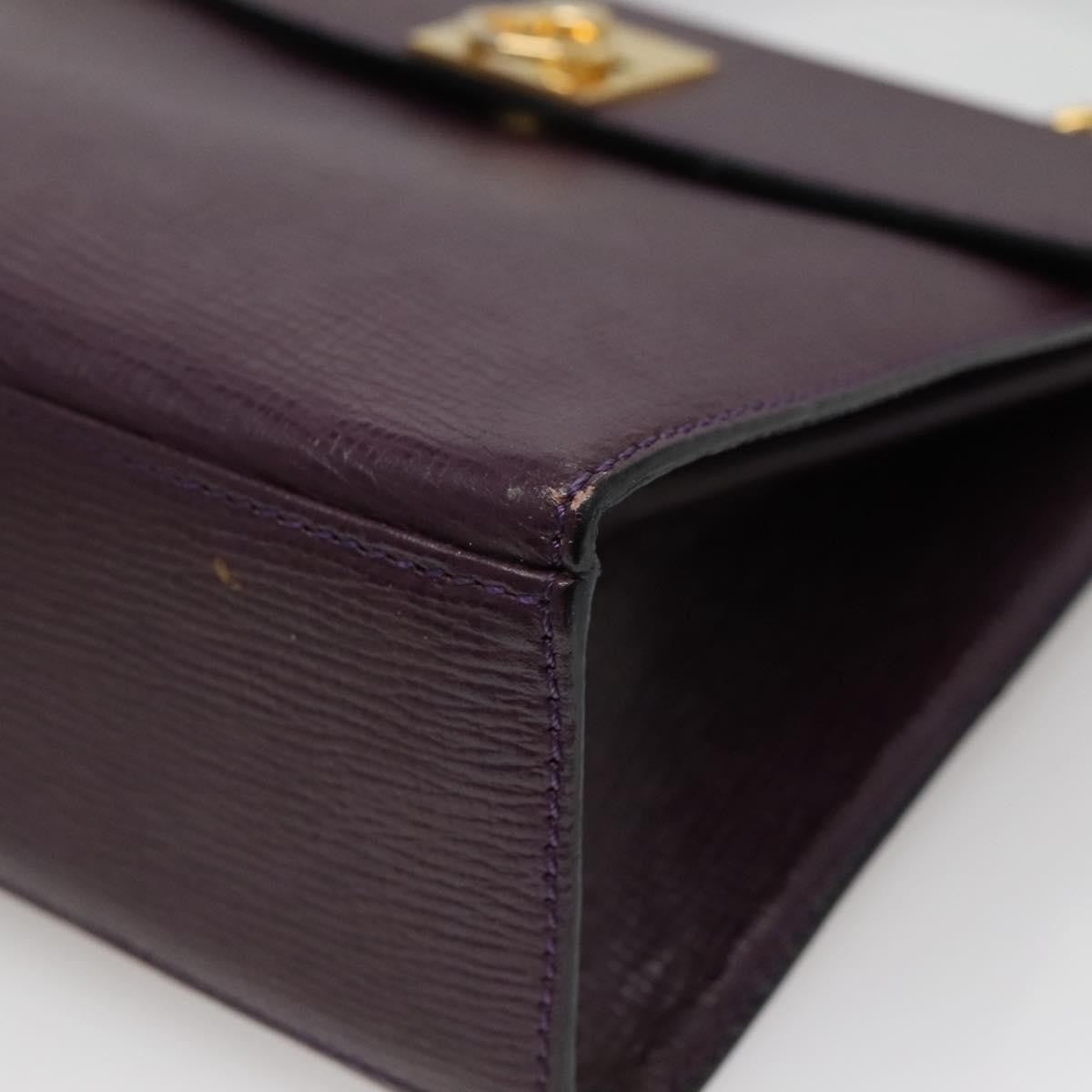 Celine CELINE Hand Bag Leather Purple Authentic 114282