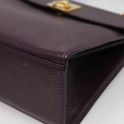 Celine CELINE Hand Bag Leather Purple Authentic 114282