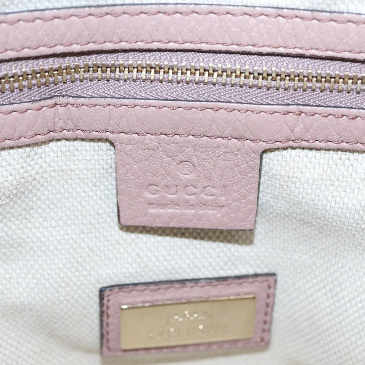 Gucci GUCCI Soho Hand Bag Leather 2way Gold Pink 336751 Authentic am6760