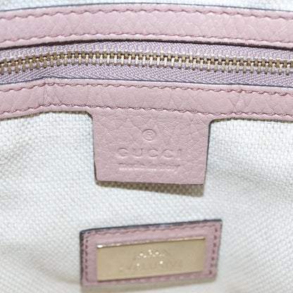 Gucci GUCCI Soho Hand Bag Leather 2way Gold Pink 336751 Authentic am6760