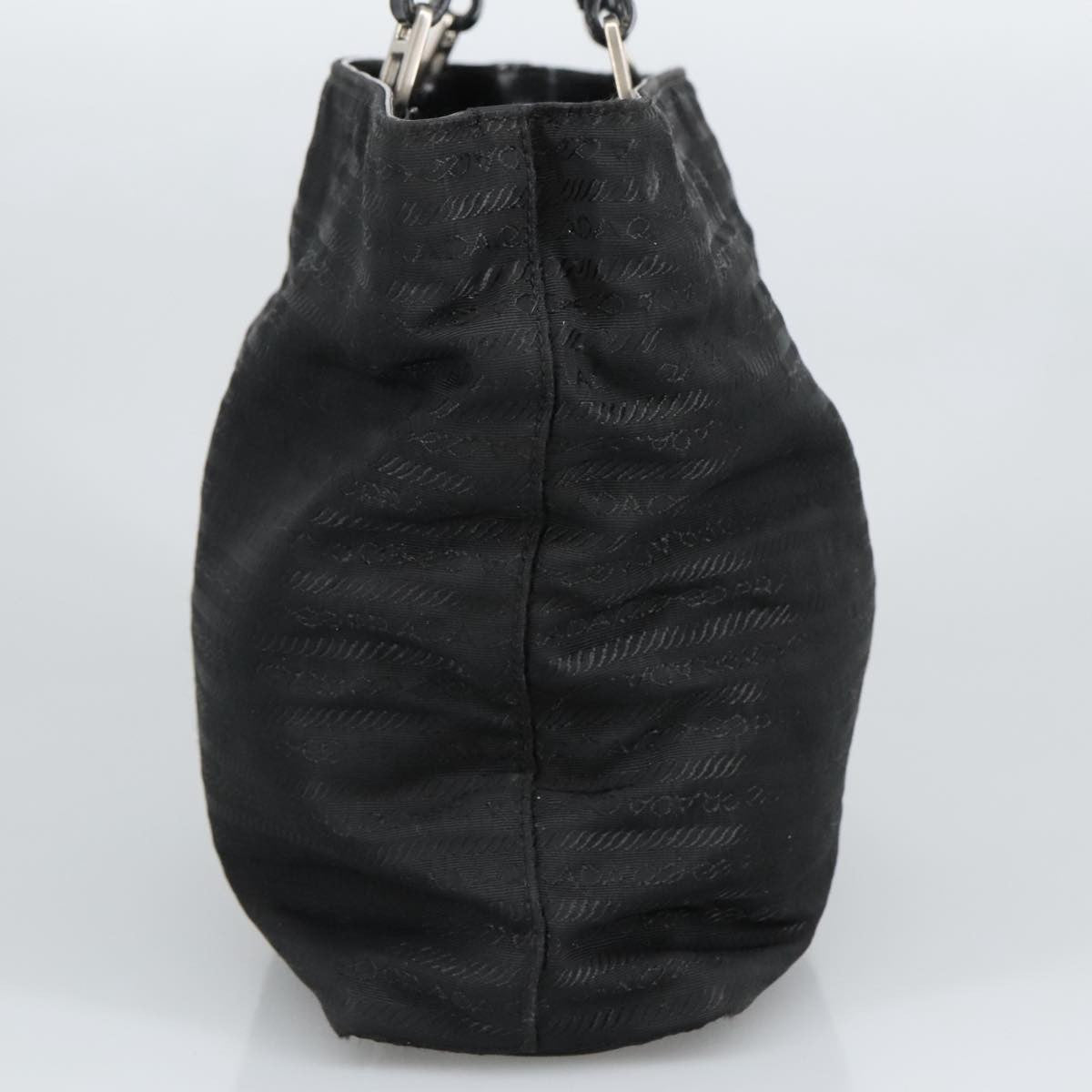 Prada PRADA Hand Bag Nylon Black Silver Authentic 96925