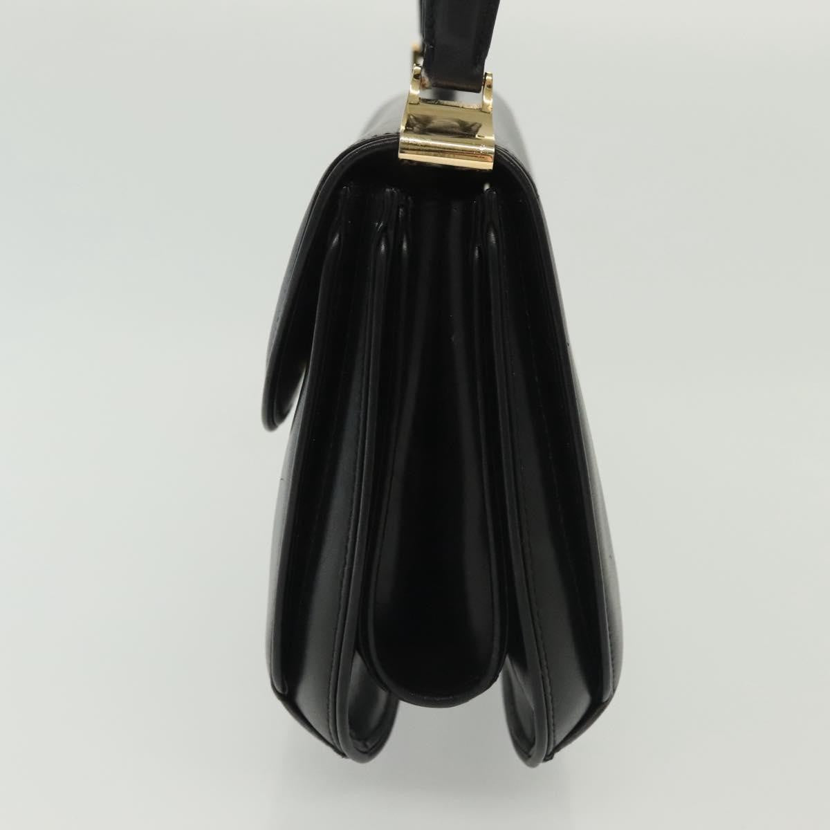 Gucci GUCCI Hand Bag Leather Black Gold 000 056 0004 Authentic ep10863