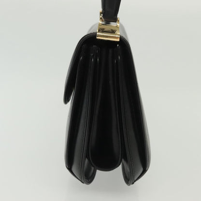 Gucci GUCCI Hand Bag Leather Black Gold 000 056 0004 Authentic ep10863