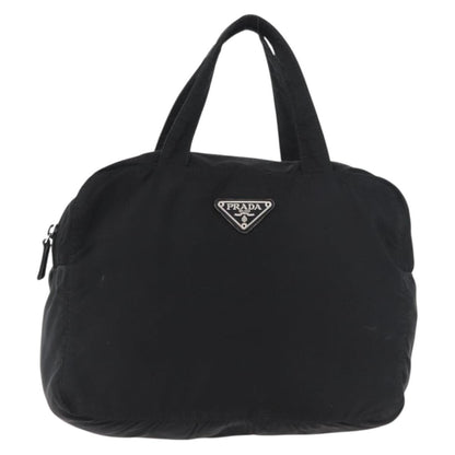 Prada PRADA Hand Bag Nylon Black Silver Authentic bs35154