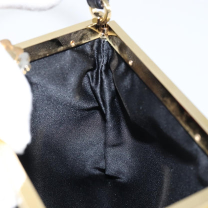 Valentino VALENTINO Hand Bag Satin Brown Gold Authentic bs30808