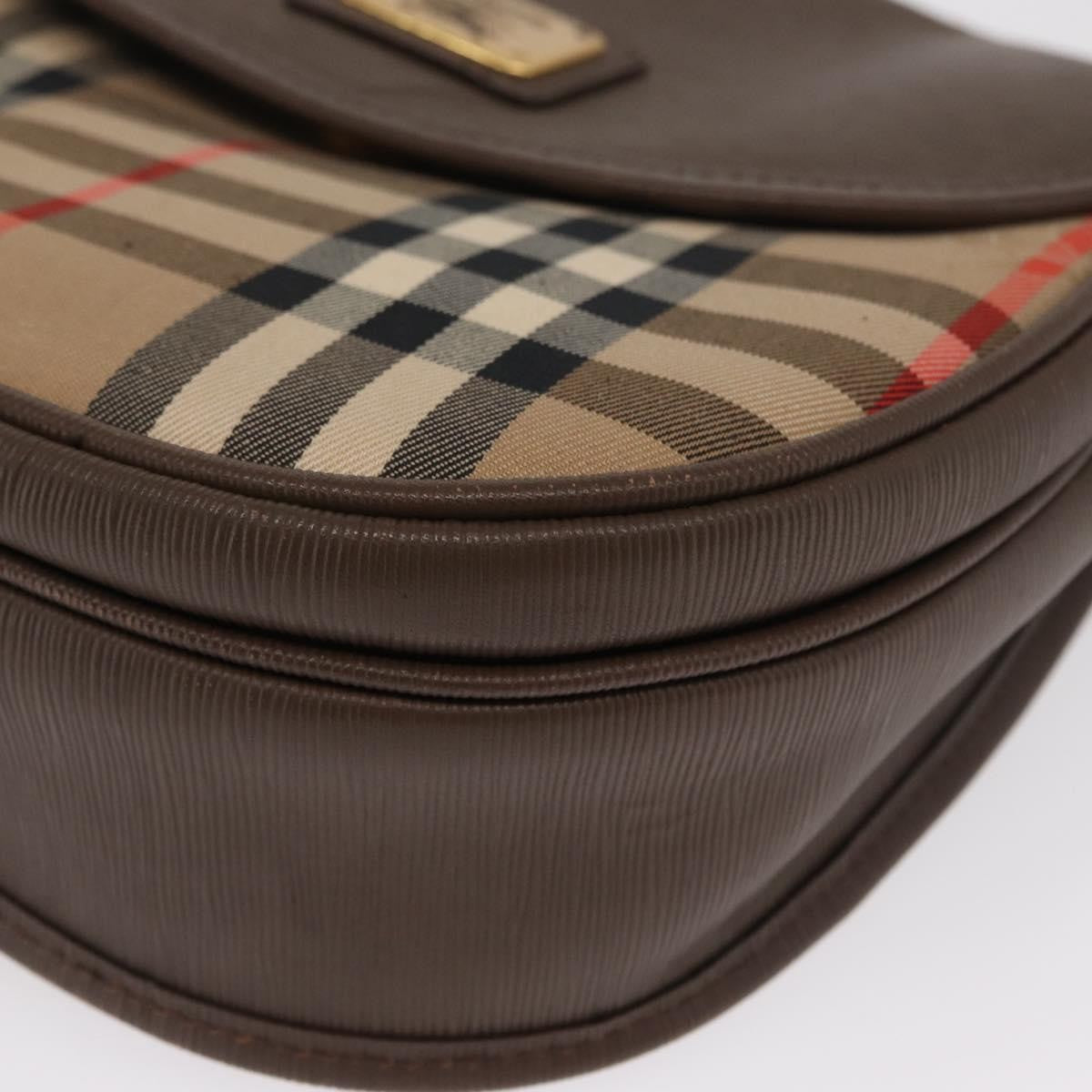 Burberrys Burberrys Nova Check Shoulder Bag Canvas Beige Gold Authentic ep13205
