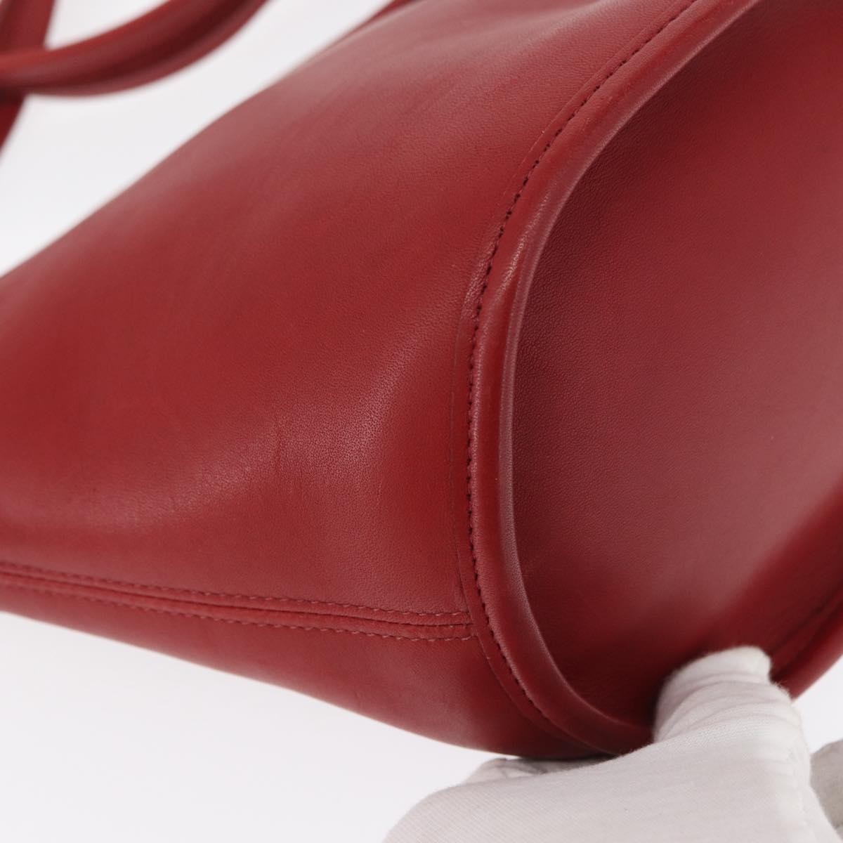 Coach Coach Shoulder Bag Leather Red Gold Authentic 162414