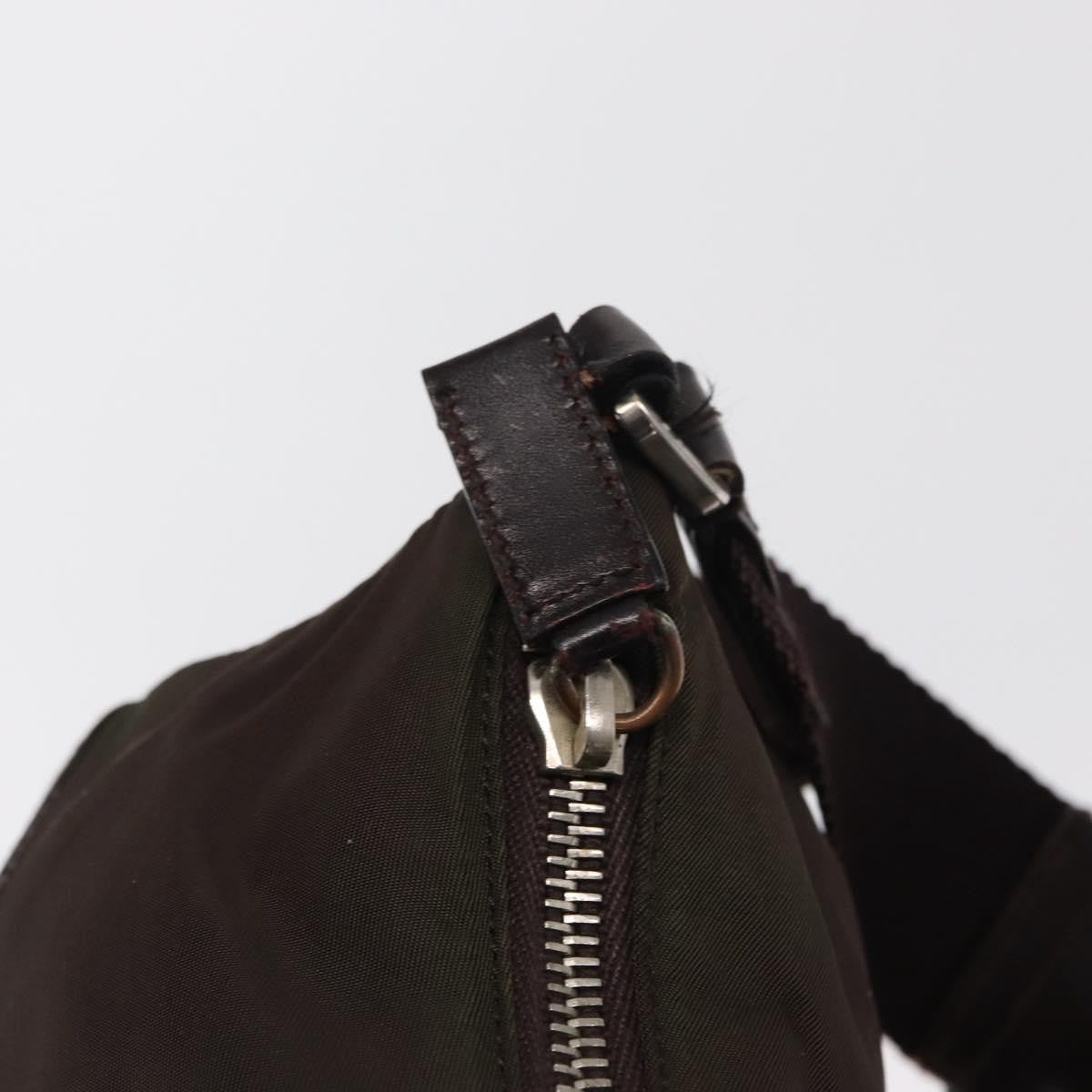 Prada PRADA Shoulder Bag Nylon Khaki Silver Authentic 169376
