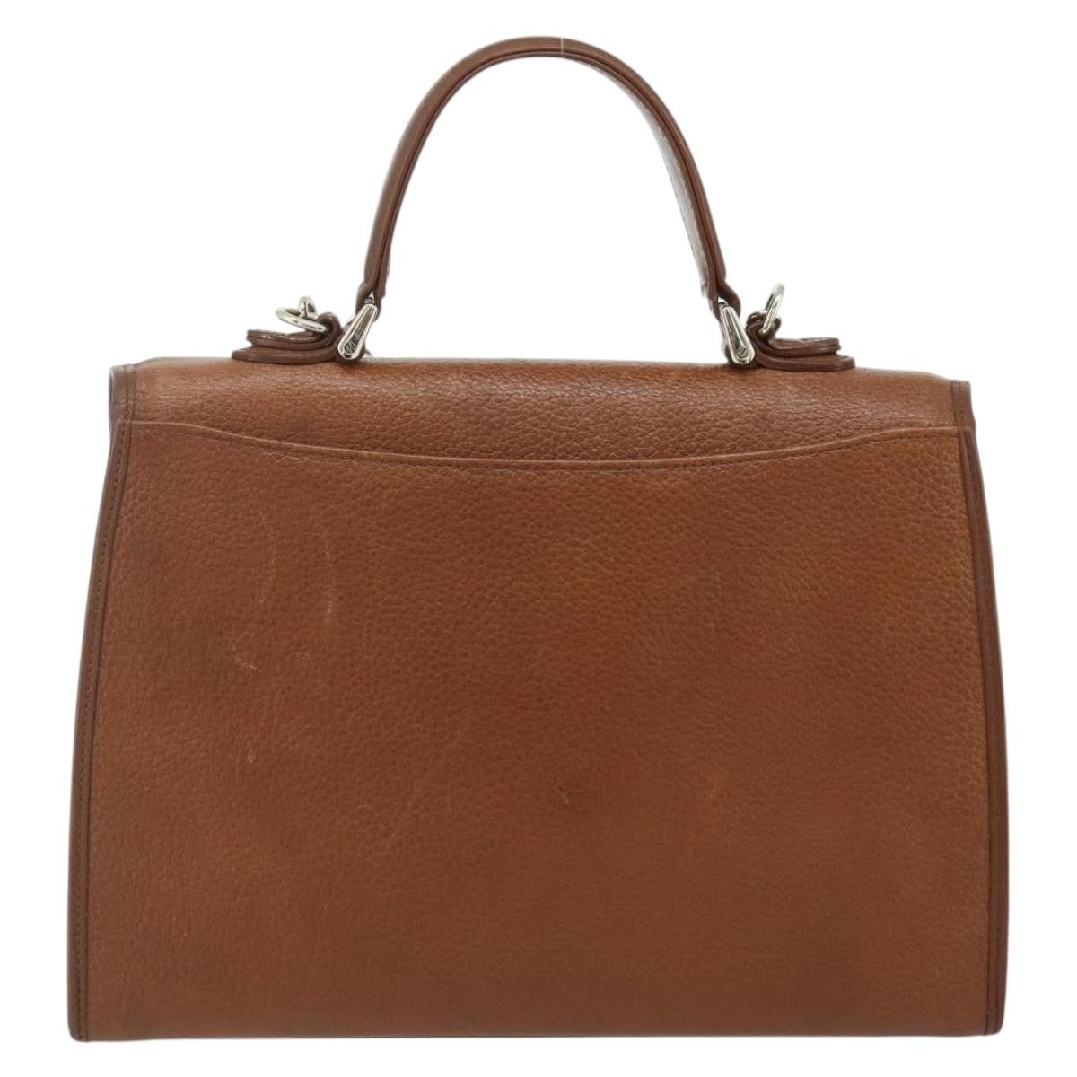 Burberrys Burberrys Hand Bag Leather 2way Brown Gold Authentic 178273