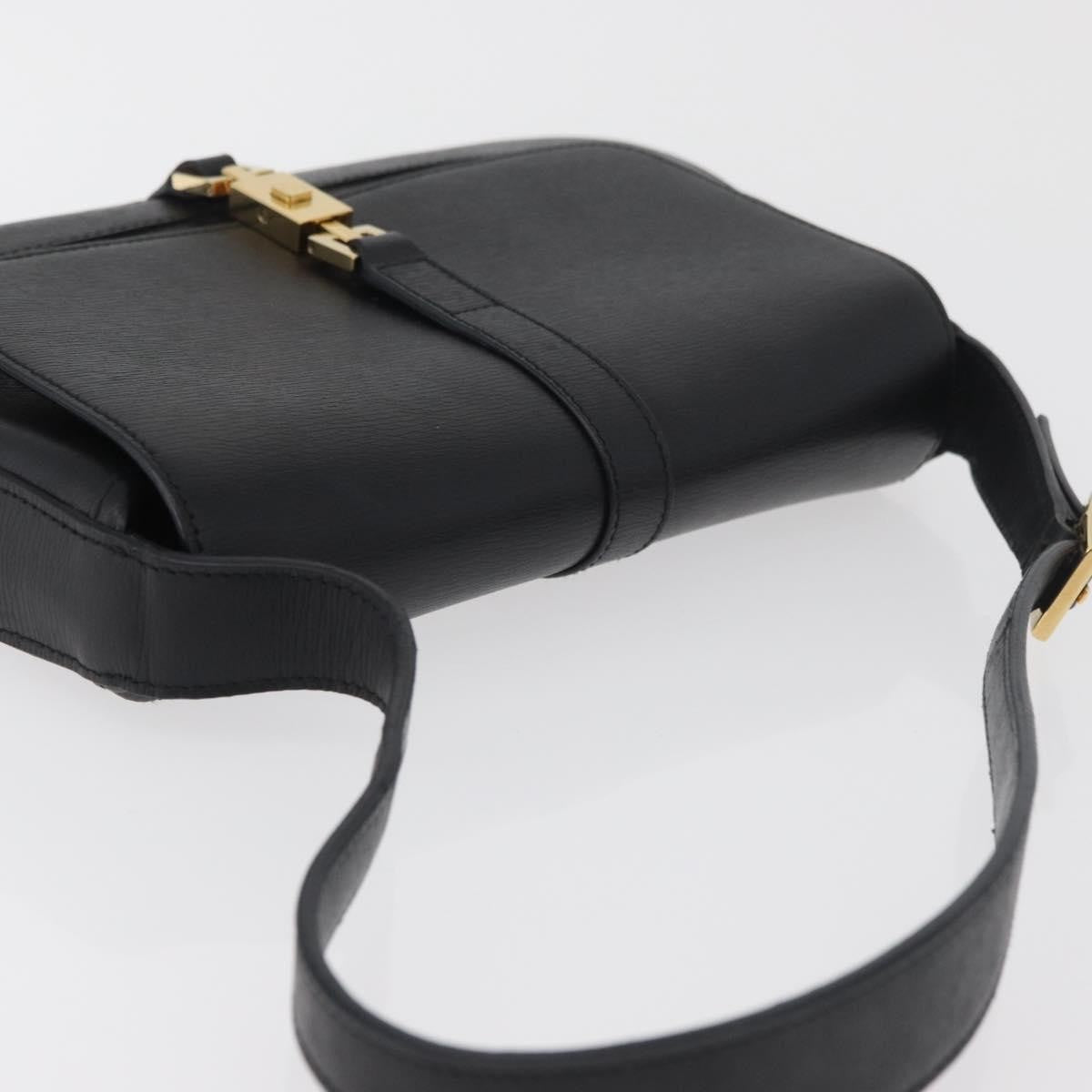 Gucci GUCCI Jackie Shoulder Bag Leather Black Gold 001 3824 Authentic yk20433