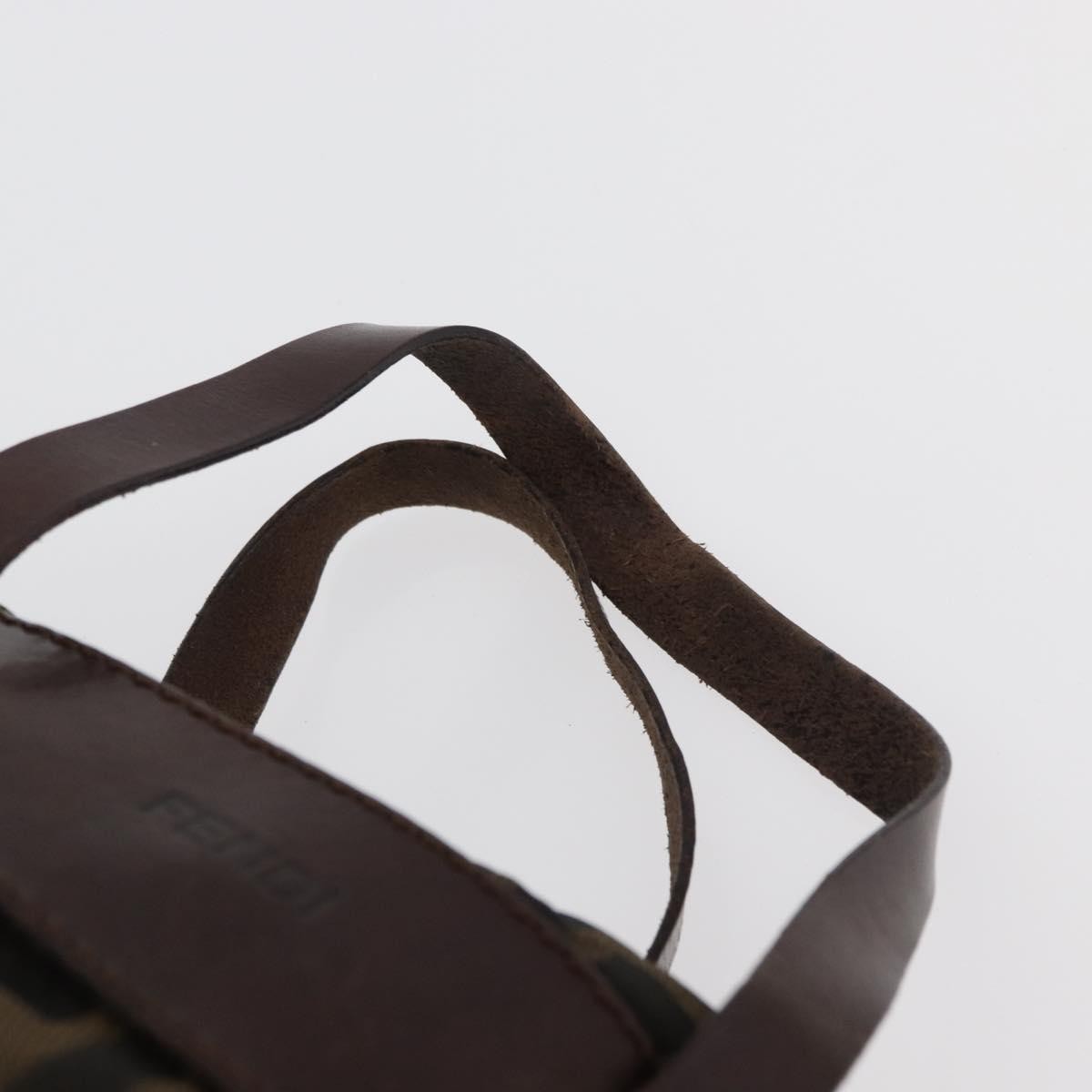 Fendi FENDI Zucca Canvas Tote Bag Brown Black Authentic 176601