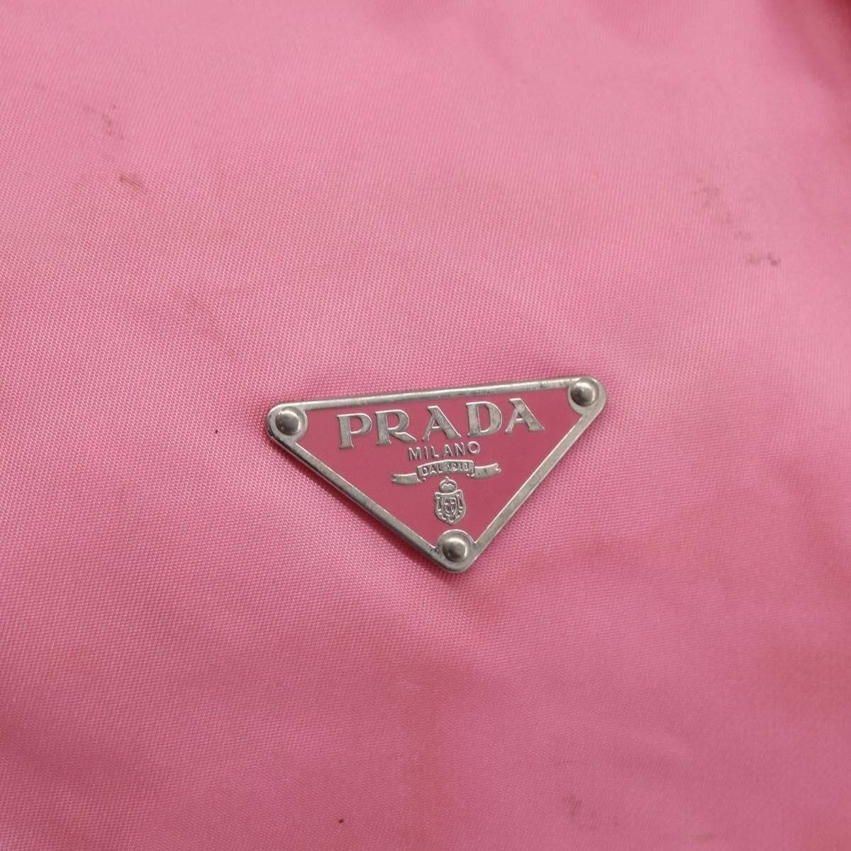 Prada PRADA Hand Bag Nylon Pink Silver Authentic 155083