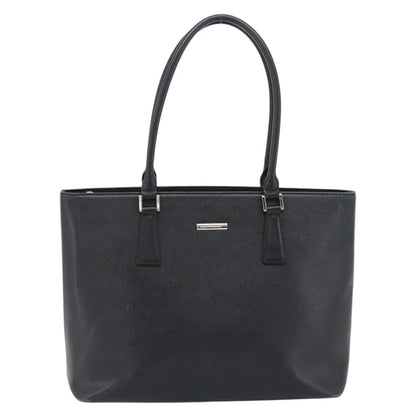 Burberry BURBERRY Tote Bag Leather Black Silver Authentic 182424