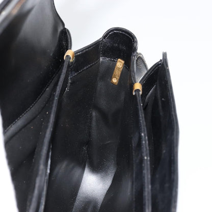 Gucci GUCCI Shoulder Bag Leather Black Gold Authentic 177992