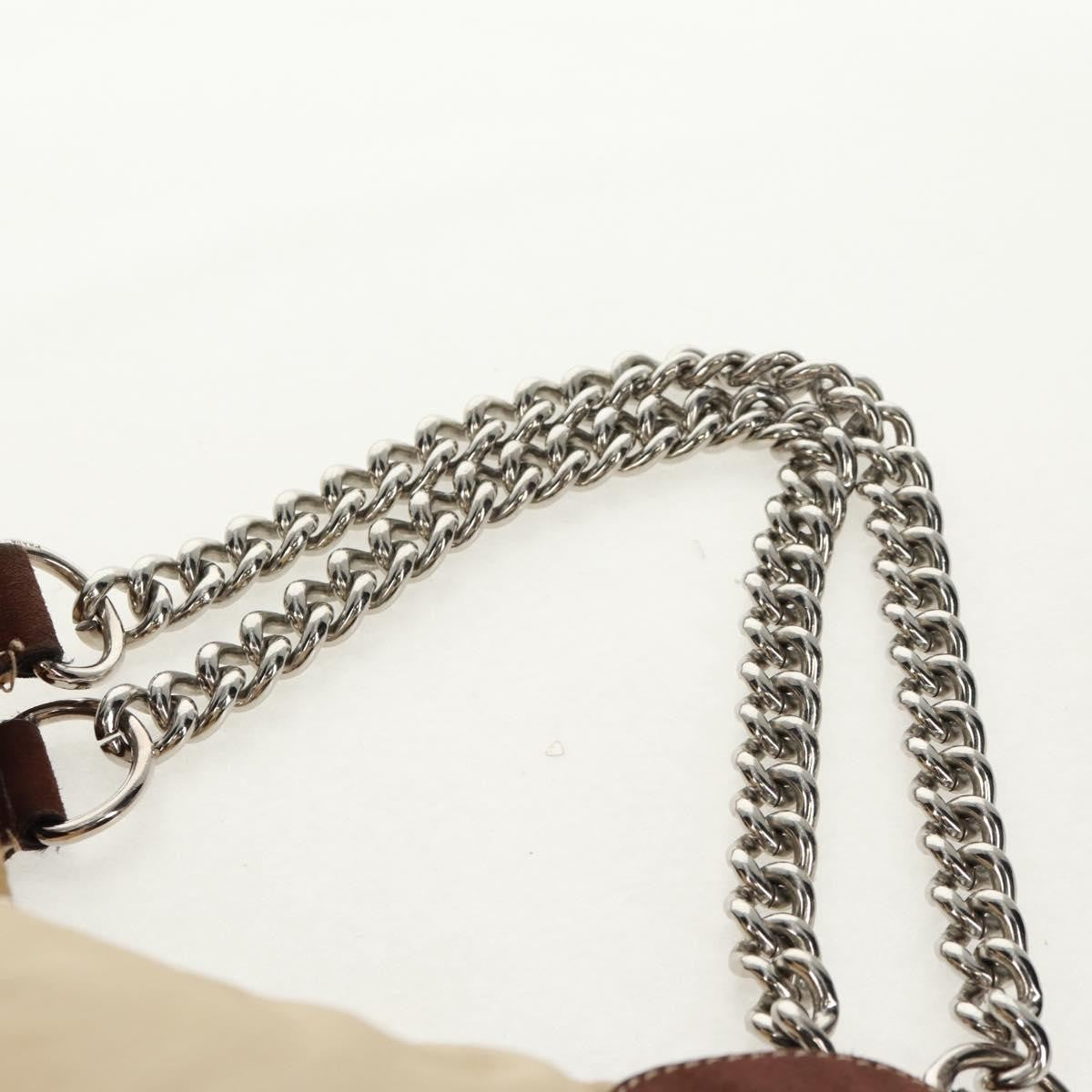 Prada PRADA Chain Shoulder Bag Nylon Beige Silver Authentic 160872