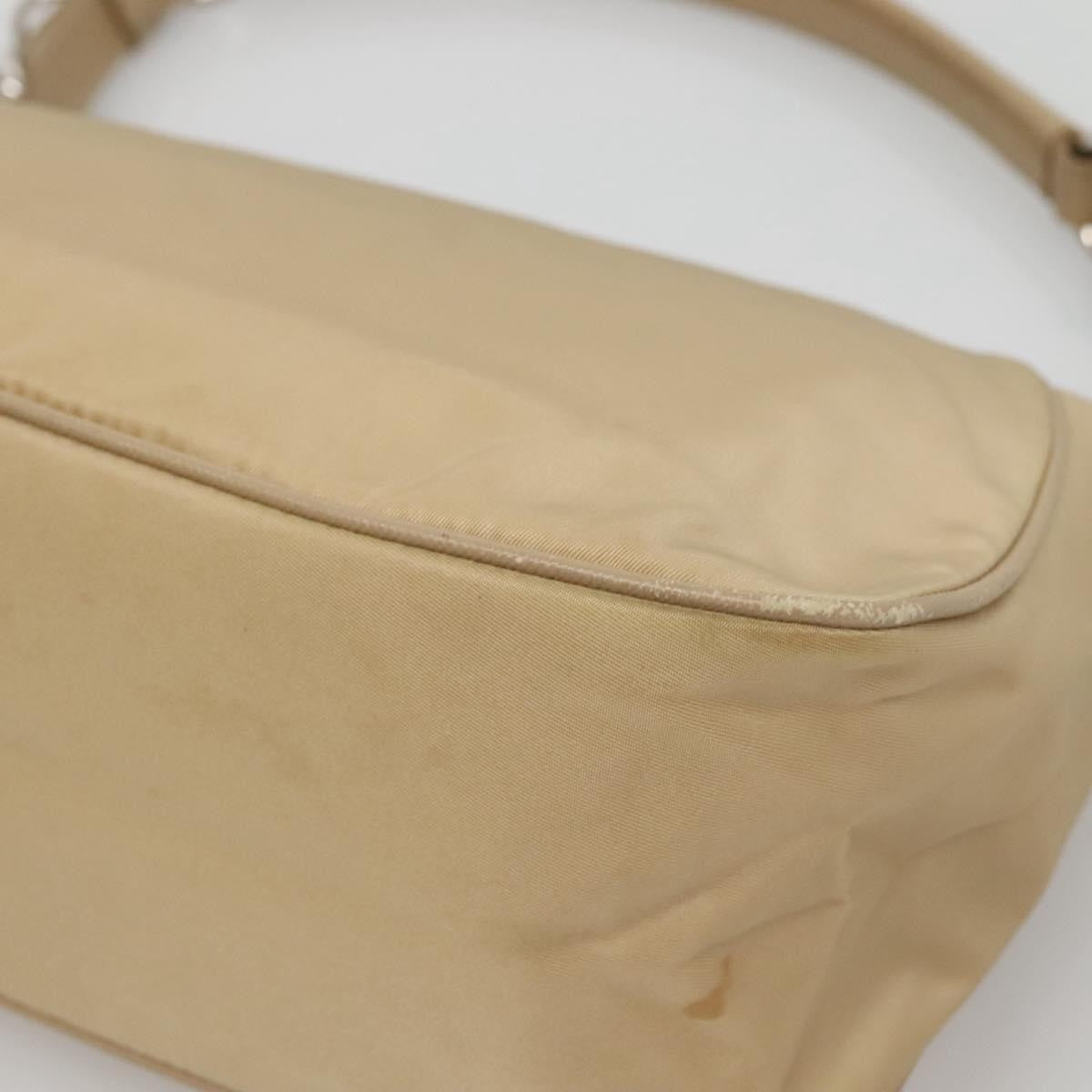 Prada PRADA Shoulder Bag Nylon Beige Silver Authentic 120952