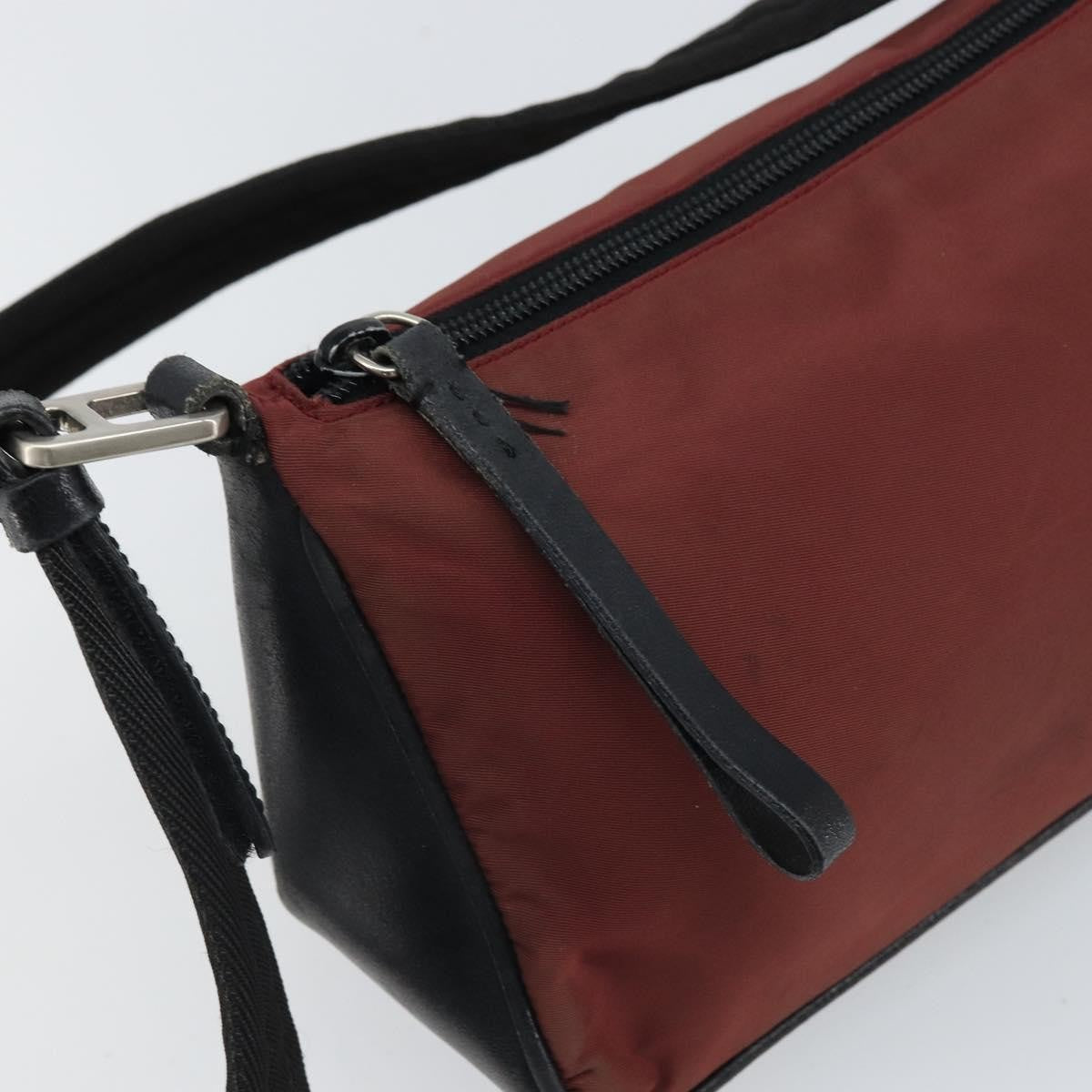 Prada PRADA Shoulder Bag Nylon Red Silver Authentic ep12904