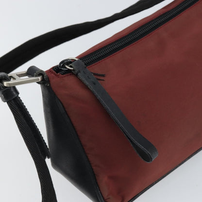 Prada PRADA Shoulder Bag Nylon Red Silver Authentic ep12904