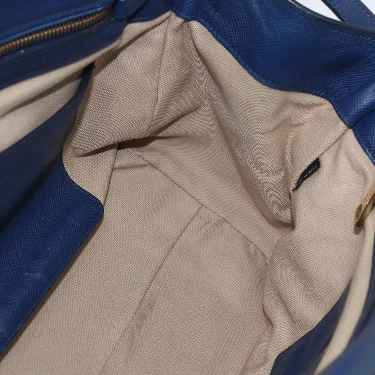 Prada PRADA Hand Bag Canvas 2way Beige Blue Authentic ka891