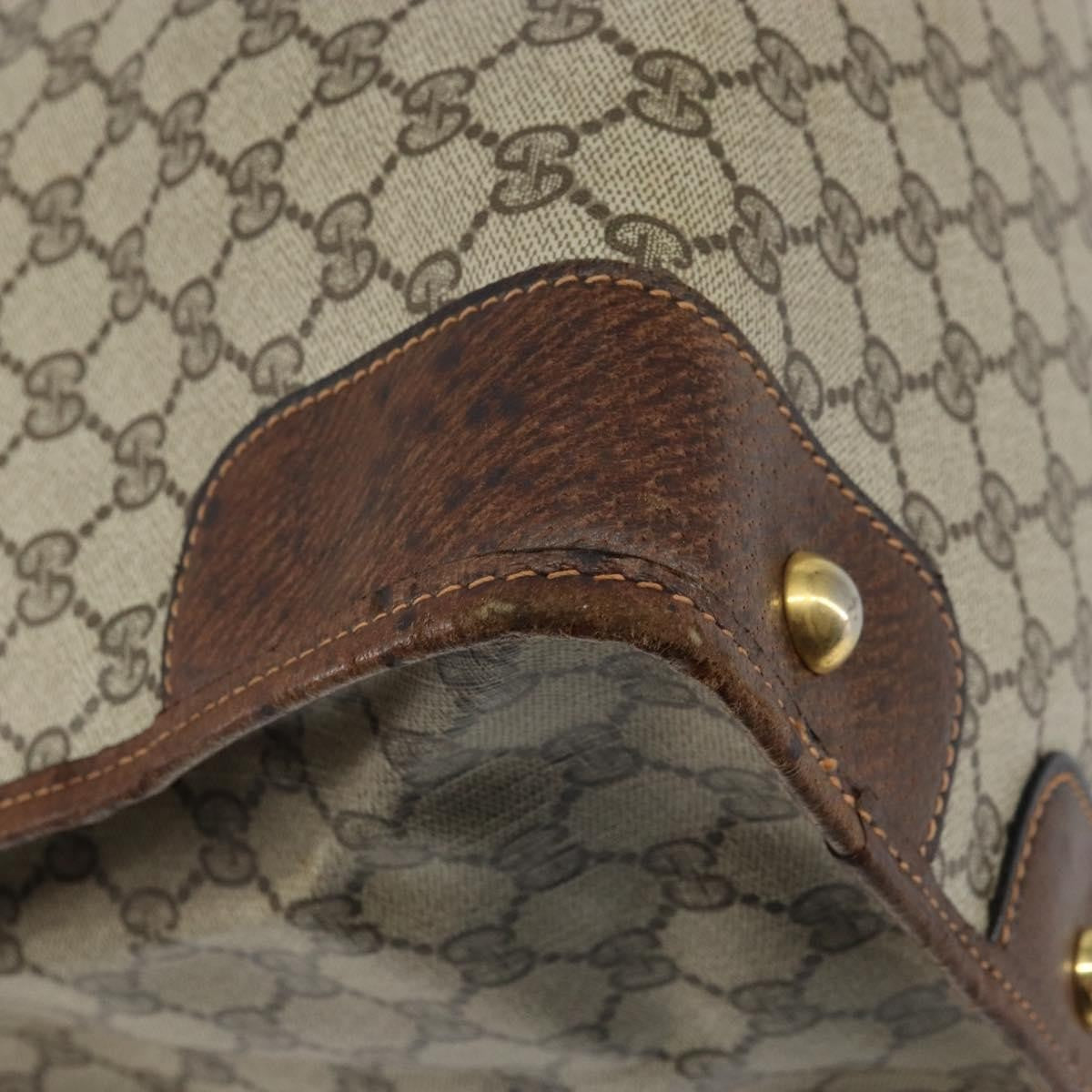 Gucci GUCCI GG Supreme Boston Bag PVC Old Gucci Beige Gold Authentic 158499
