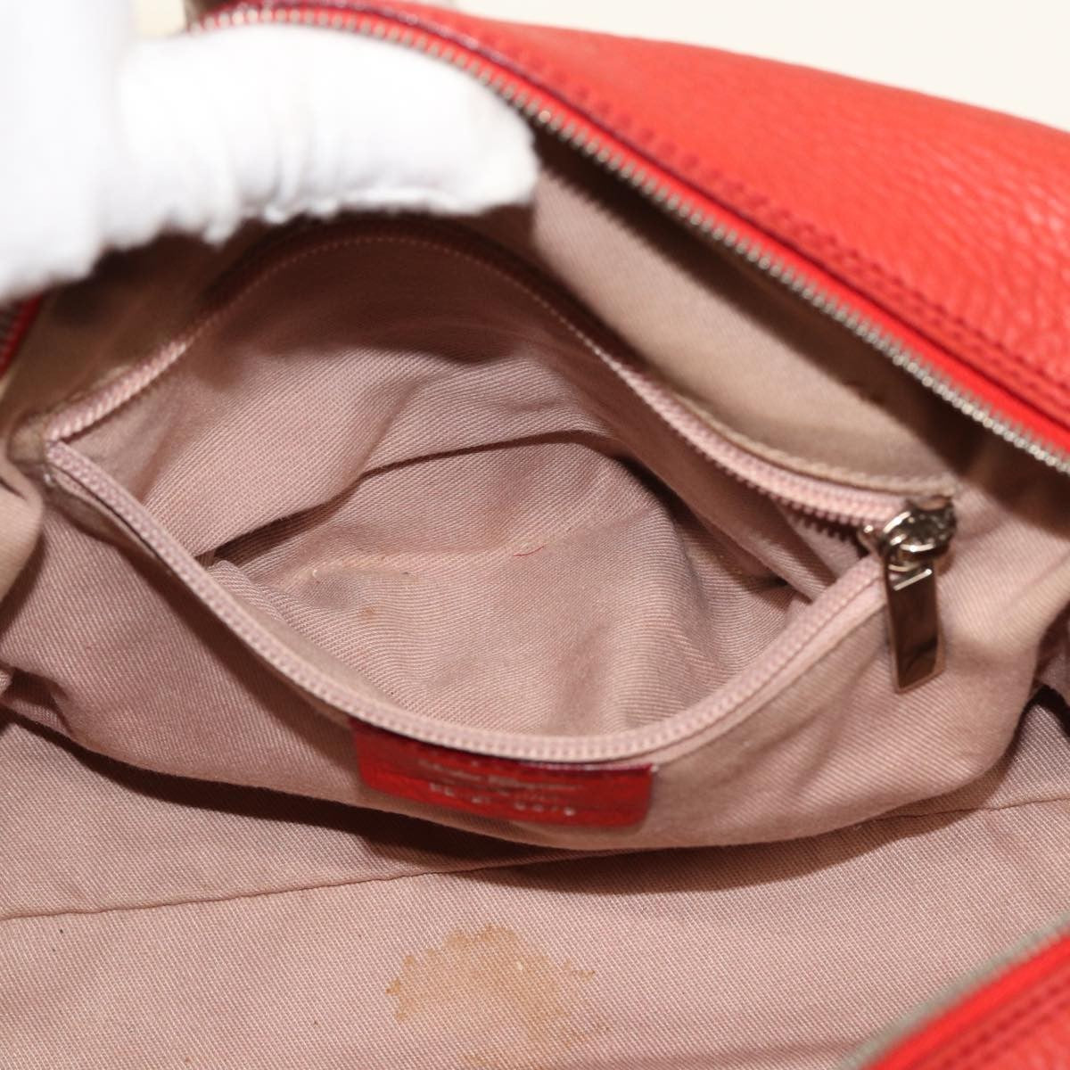 Salvatore Ferragamo Salvatore Ferragamo Gancini Hand Bag Leather 2way Red Authentic 78767