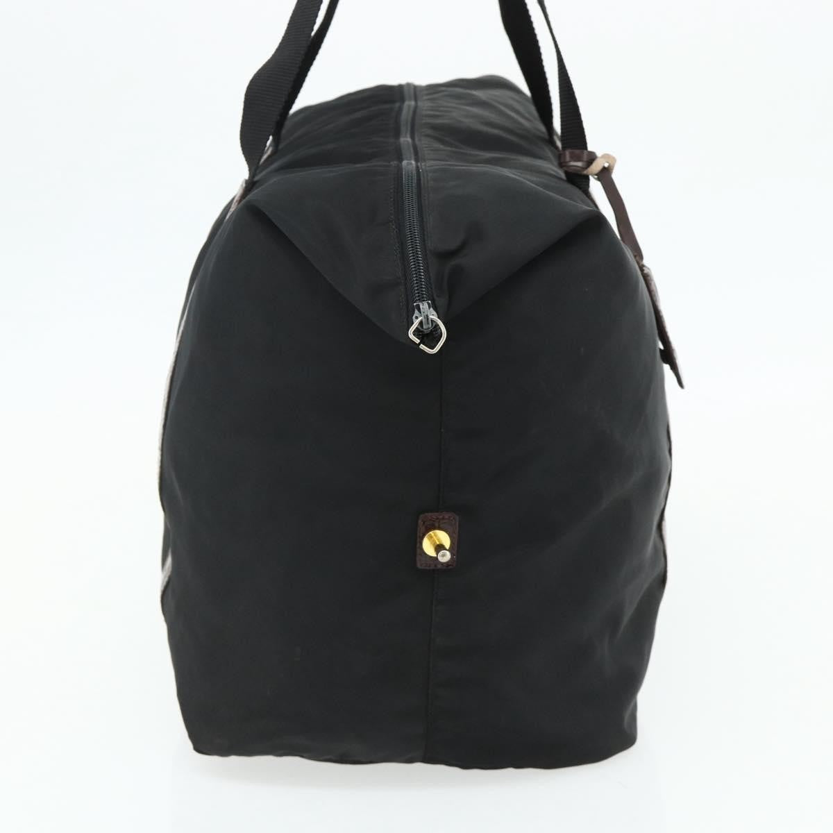 Prada PRADA Boston Bag Nylon Black Gold Authentic 176251