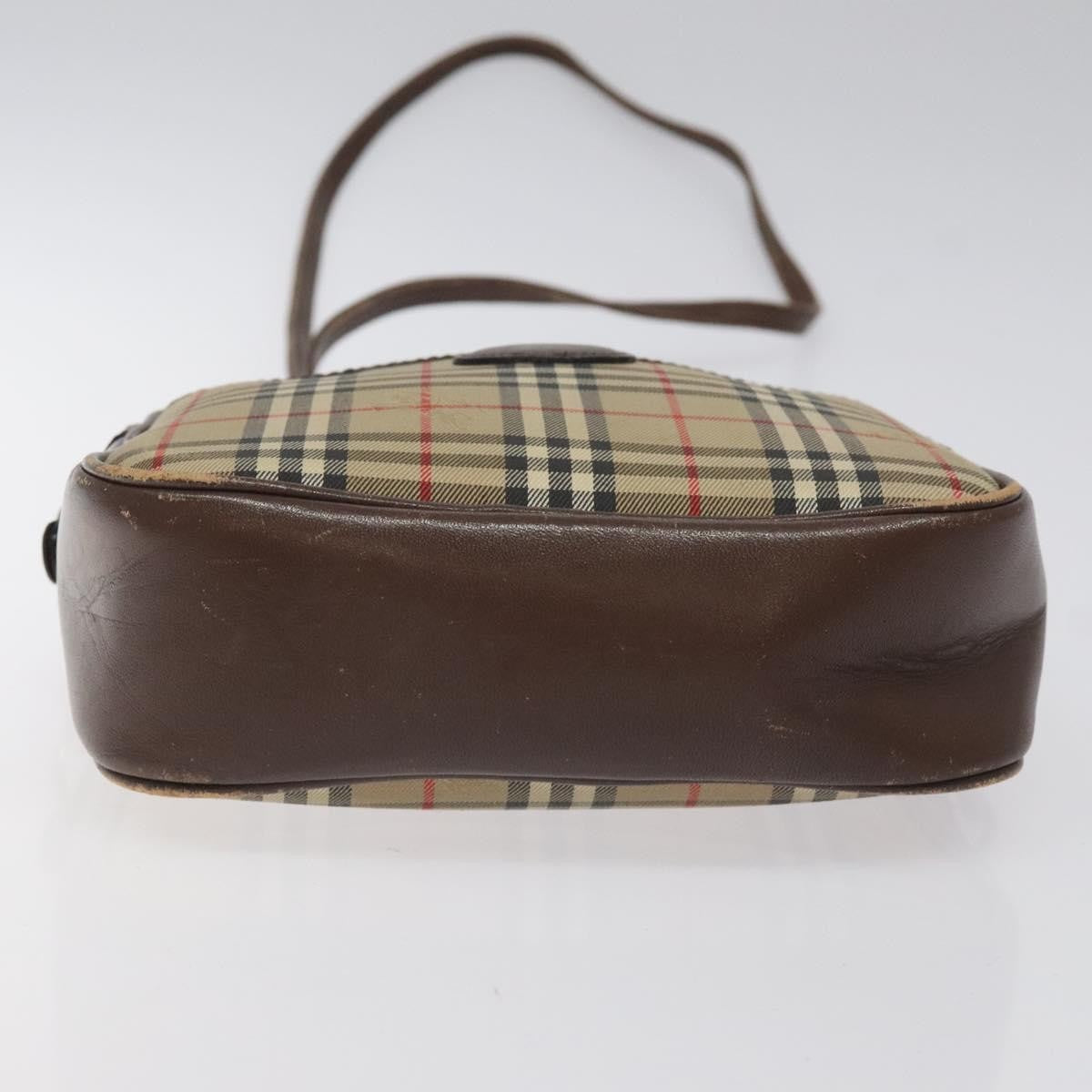 Burberrys Burberrys Nova Check Shoulder Bag Canvas Beige Gold Authentic BA1424