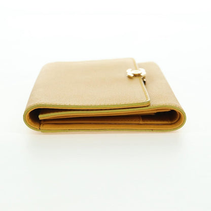 Chanel CHANEL Wallet Grained Calf Skin Yellow Gold CC Authentic 180395M Bag