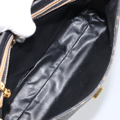Fendi FENDI Zucca Canvas Hand Bag PVC Brown Black Authentic 158200