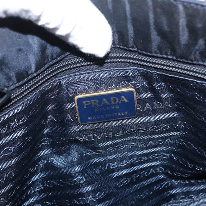 Prada PRADA Hand Bag Nylon Navy Gold Authentic 156119
