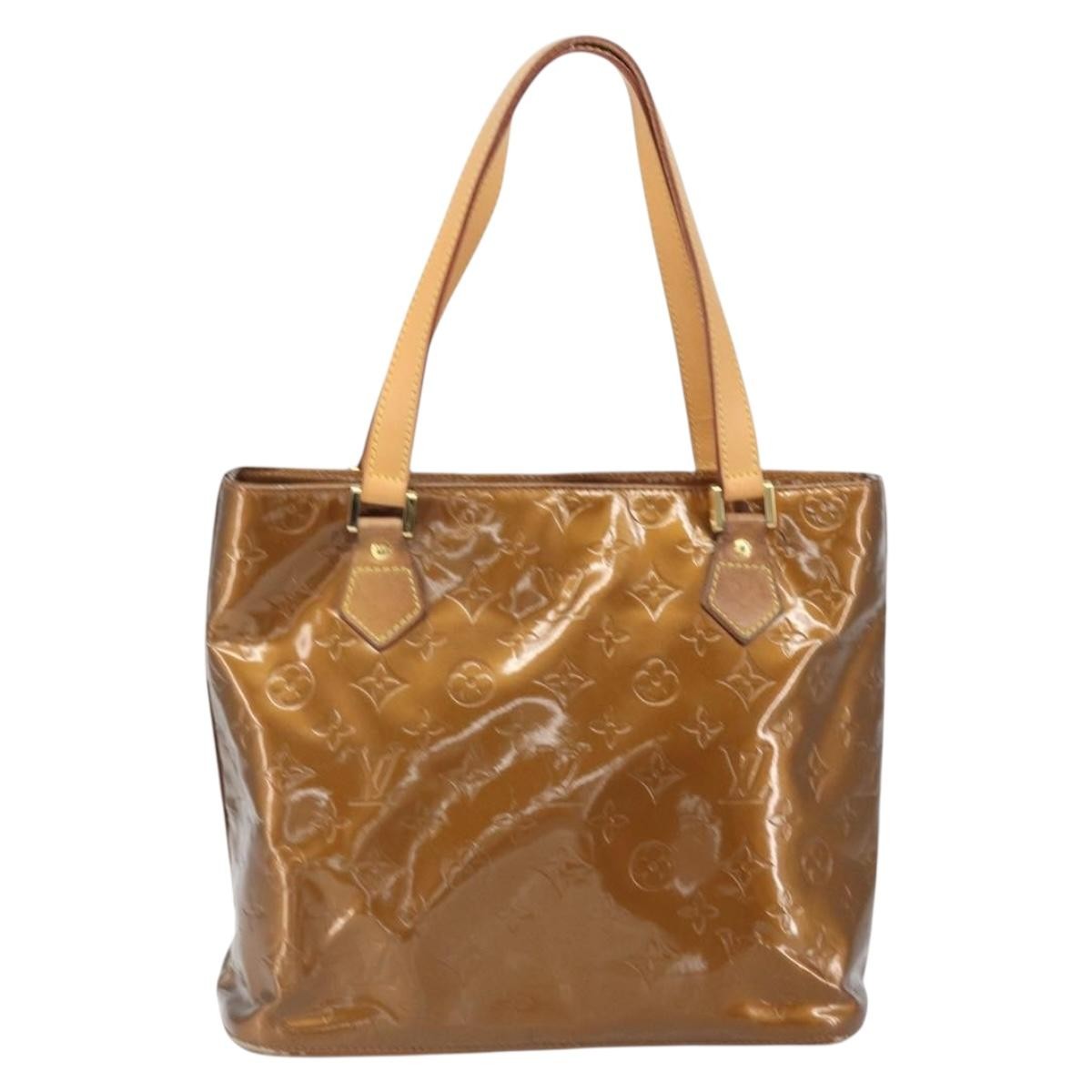Louis Vuitton LOUIS VUITTON Monogram Vernis Houston Hand Bag Bronze M91122 LV Authentic 171944