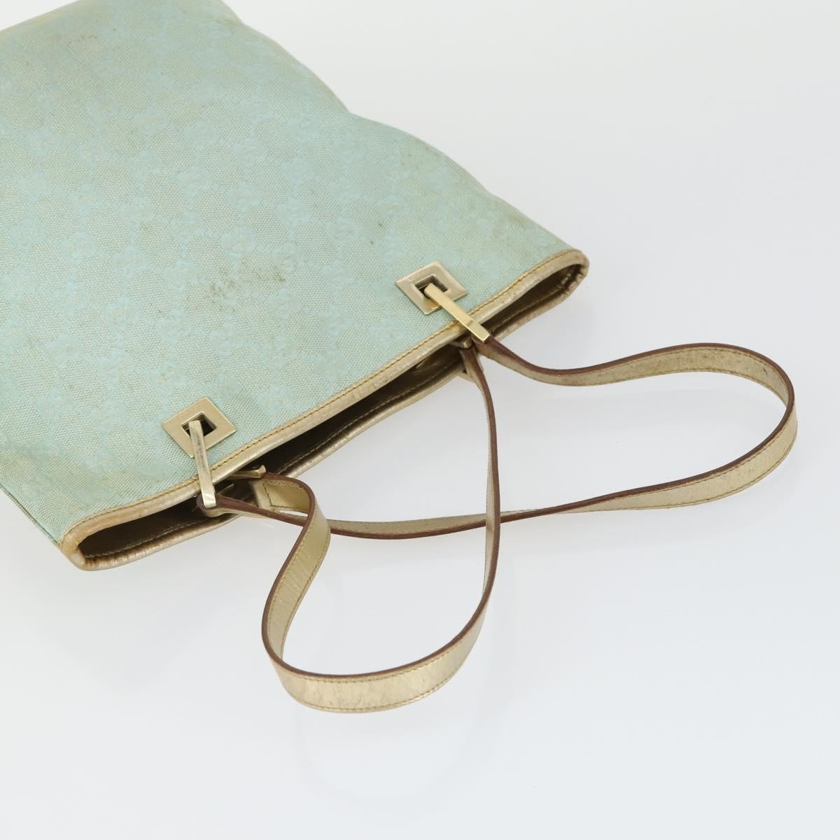 Gucci GUCCI GG Canvas Shoulder Bag 2 Set Baby Blue Beige Authentic 172063