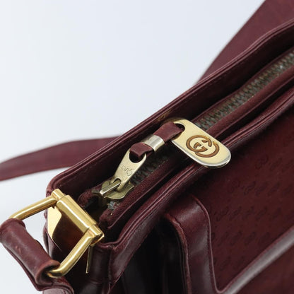 Gucci GUCCI Micro GG Supreme Shoulder Bag Bordeaux Gold Authentic ep13943