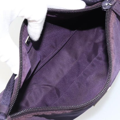 Prada PRADA Pouch Hand Bag Nylon Purple Silver Authentic 175303