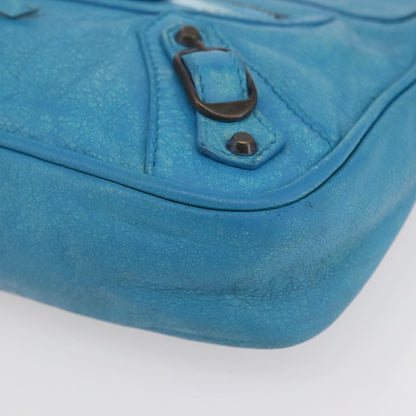 Balenciaga BALENCIAGA The Shoulder Shoulder Bag Leather Blue 138226 Authentic 149200