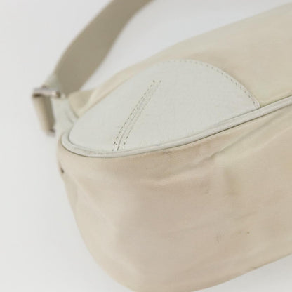 Prada PRADA Shoulder Bag Nylon Leather Ivory Silver Authentic 163087