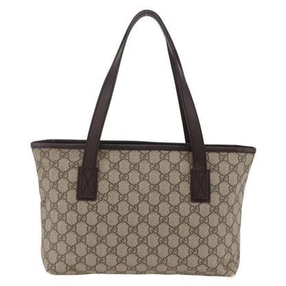 Gucci GUCCI GG Supreme Hand Bag PVC Beige Silver 181086 Authentic ARZ575
