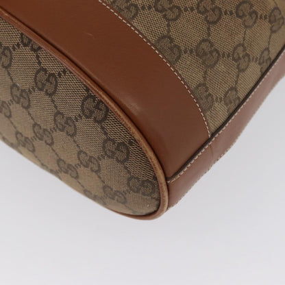 Gucci GUCCI GG Canvas Shoulder Bag Beige Gold Authentic BA10397