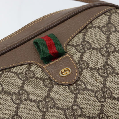 Gucci GUCCI GG Supreme Web Sherry Line Bag PVC Beige Gold 007 58 6112 4023 Authentic 150125