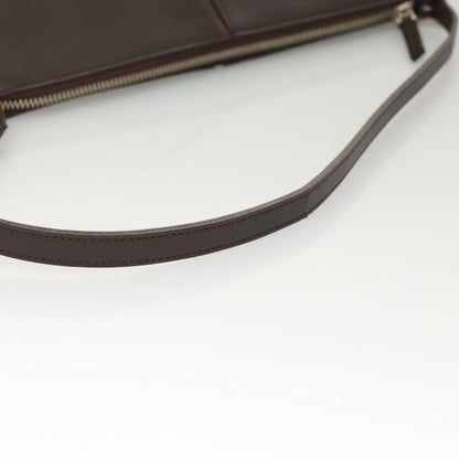 Burberry BURBERRY Shoulder Bag Leather Brown Silver Authentic BA2674