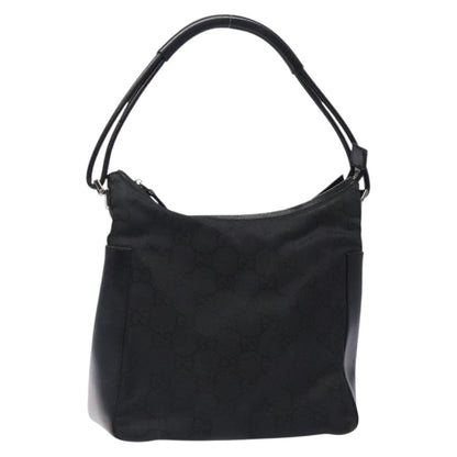 Gucci GUCCI GG Canvas Shoulder Bag Nylon Black Silver 001 3766 Authentic BA4115